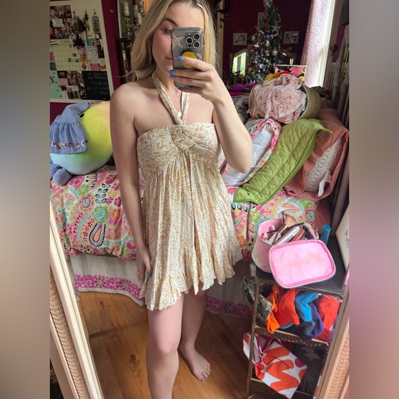 Cream and White Halter Dress | Halter Mini Dress | Summer Dress - Picture 12 of 12